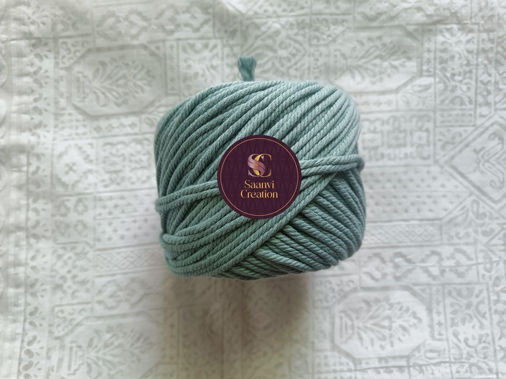  4MM Macrame Cord | 4 PLY Twisted Cotton Cord | 100% Natural Cotton Macrame Rope | for Macrame Handmade Plant Hanger | Macrame Wall Hanging | Macrame Craft Making | Macrame Cord | Macrame Thread | Aqua