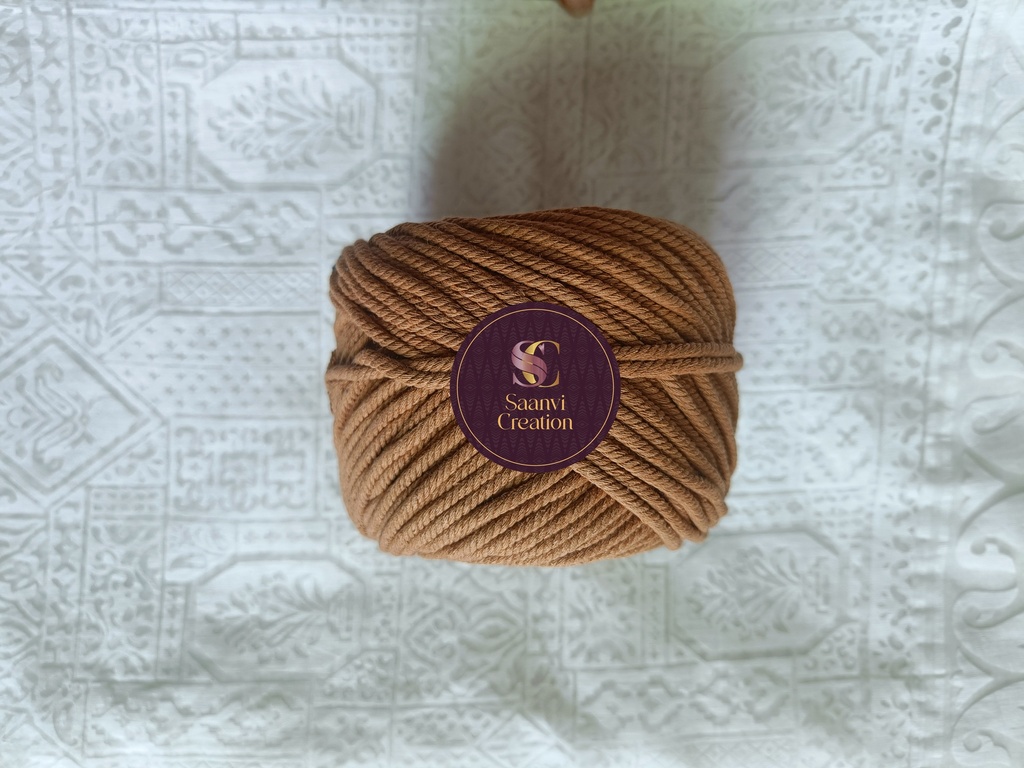  4MM Macrame Cord | 4 PLY Twisted Cotton Cord | 100% Natural Cotton Macrame Rope | for Macrame Handmade Plant Hanger | Macrame Wall Hanging | Macrame Craft Making | Macrame Cord | Macrame Thread | Chocolate Brown