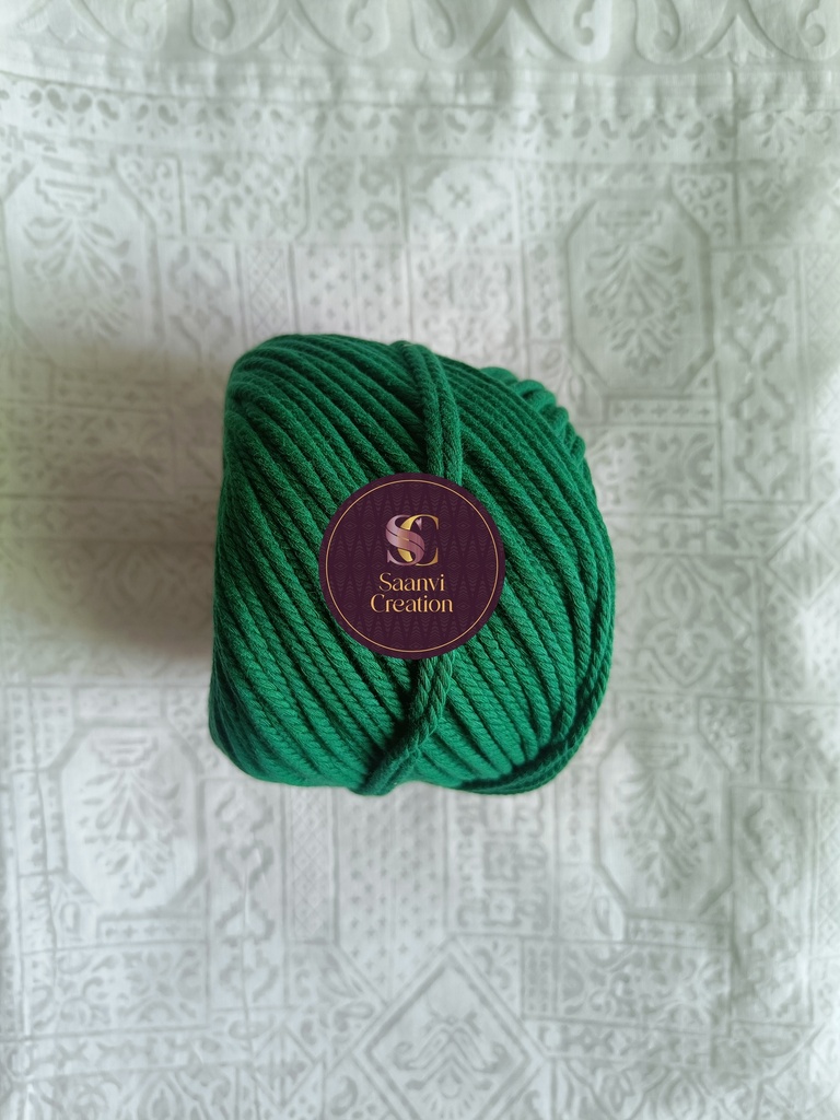  4MM Macrame Cord | 4 PLY Twisted Cotton Cord | 100% Natural Cotton Macrame Rope | for Macrame Handmade Plant Hanger | Macrame Wall Hanging | Macrame Craft Making | Macrame Cord | Macrame Thread | Paradise Green