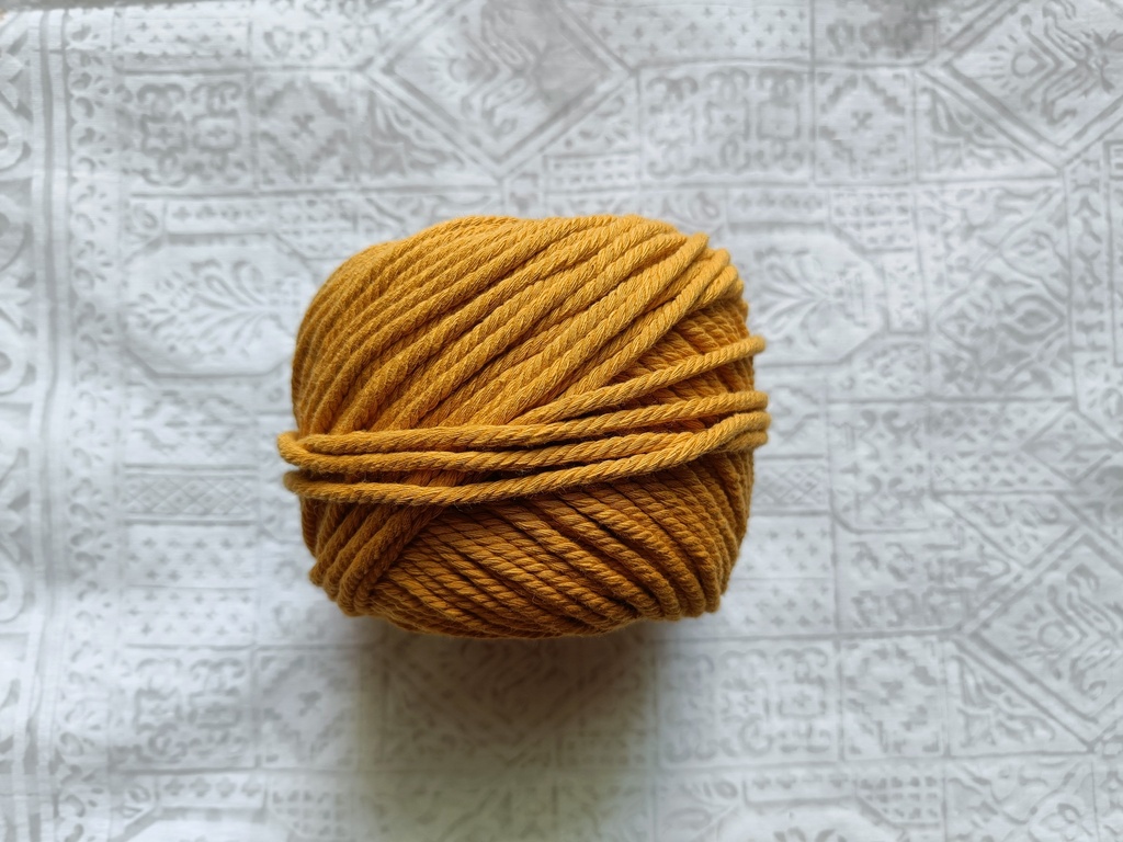  4MM Macrame Cord | 4 PLY Twisted Cotton Cord | 100% Natural Cotton Macrame Rope | for Macrame Handmade Plant Hanger | Macrame Wall Hanging | Macrame Craft Making | Macrame Cord | Macrame Thread | Mustard Yellow