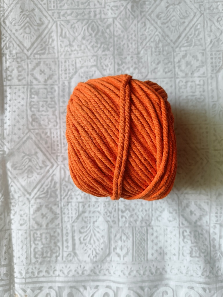  4MM Macrame Cord | 4 PLY Twisted Cotton Cord | 100% Natural Cotton Macrame Rope | for Macrame Handmade Plant Hanger | Macrame Wall Hanging | Macrame Craft Making | Macrame Cord | Macrame Thread | Orange