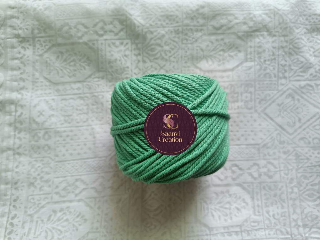  4MM Macrame Cord | 4 PLY Twisted Cotton Cord | 100% Natural Cotton Macrame Rope | for Macrame Handmade Plant Hanger | Macrame Wall Hanging | Macrame Craft Making | Macrame Cord | Macrame Thread | Pistachio Green