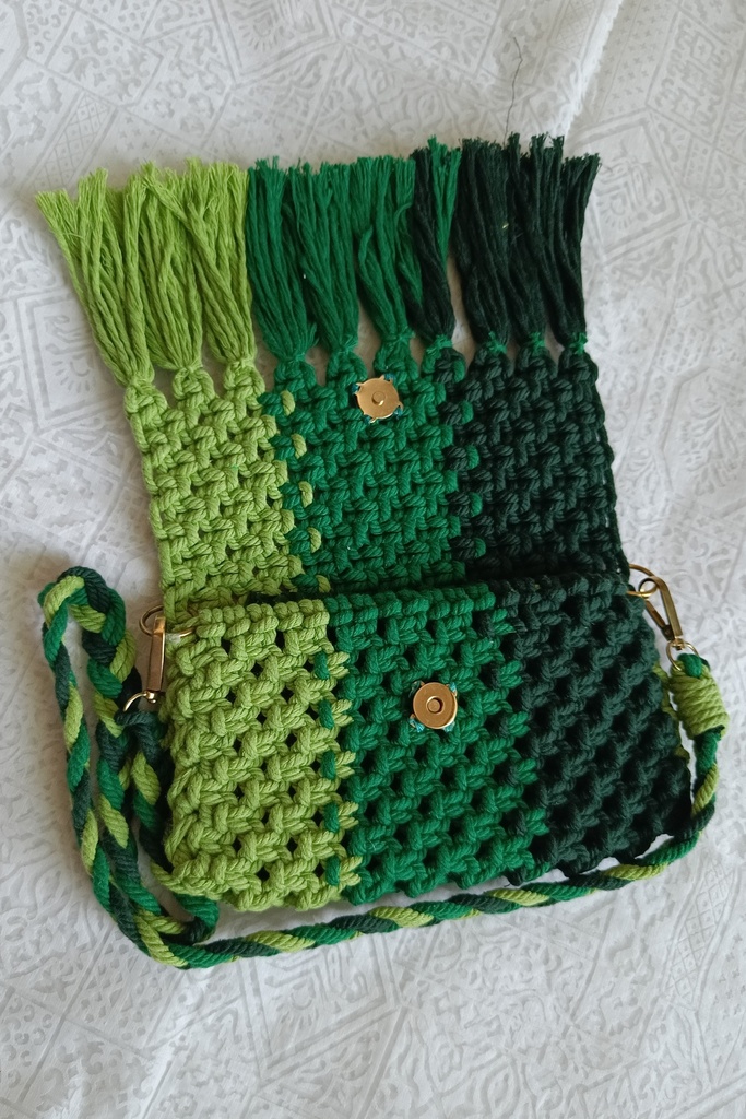  Saanvi Creations' Green Dream Macrame Bag: Multicolored Macrame Sling Bag | Macrame Sling Bag | Macrame Bag | Macrame Hand Bag | Sling Bag | Multi Green Color