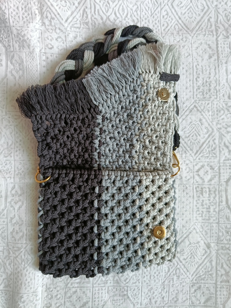  Saanvi Creations' Black Dream Macrame Bag: Multicolored Macrame Sling Bag | Macrame Sling Bag | Macrame Bag | Macrame Hand Bag | Sling Bag | Multi Black Color