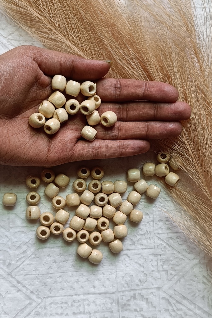 Saanvi Creation: Timeless Elegance - Ivory Wooden Beads for Classic Beauty | Ivory Wooden Beads / Wooden Beads / Macrame Craft /  Macrame Accessories