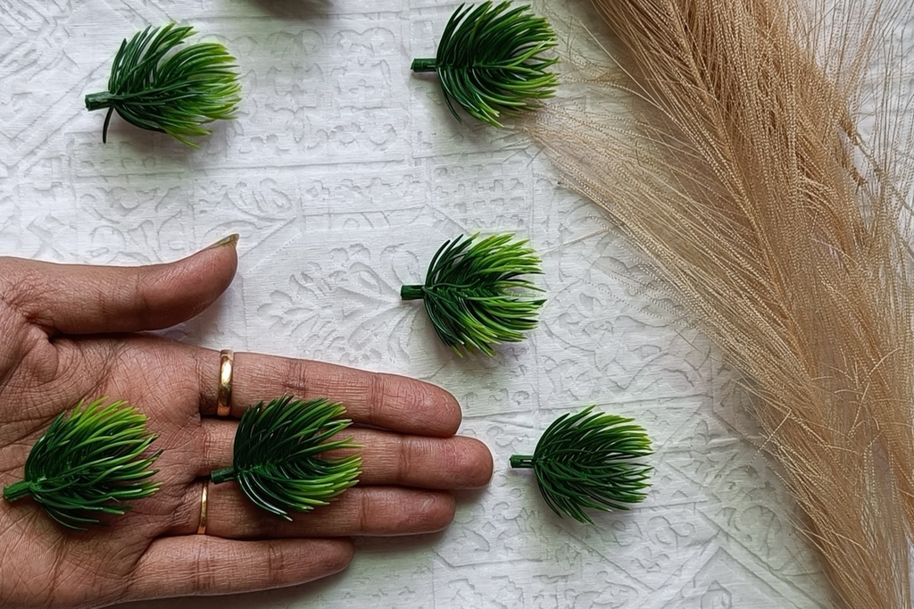 Artificial Miniature Grass Bunch / Macrame Craft 