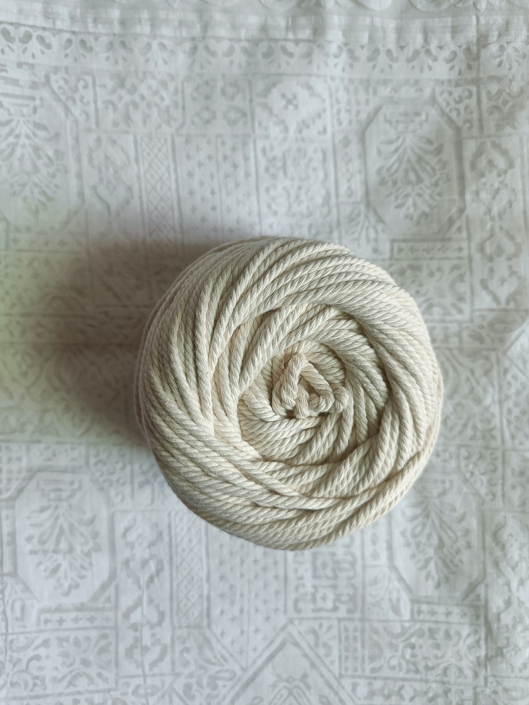  4MM Macrame Cord | 4 PLY Twisted Cotton Cord | 100% Natural Cotton Macrame Rope | for Macrame Handmade Plant Hanger | Macrame Wall Hanging | Macrame Craft Making | Macrame Cord | Macrame Thread | Natural White