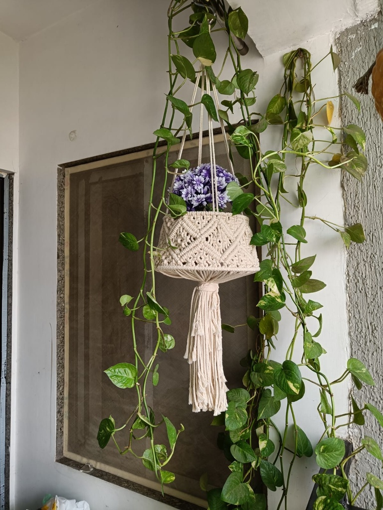  Saanvi Creation: Woven Sanctuary - Boho Macrame Plant Hangers for Plant Lovers | Macrame Plant Hanger | Macrame Hanger 