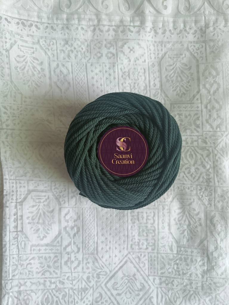 Peacock Blue 4MM Macrame Cord | 4 PLY Twisted Cotton Cord | 100% Natural Cotton Macrame Rope | Macrame Handmade Plant Hanger | Macrame Wall Hanging | Macrame Craft Making | Macrame Cord | Macrame Thread