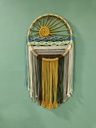 Sunrise Macrame Wall Hanging - Customizable Beauty | Macrame Wall Hanging Decor | Boho Wall Décor | Handmade Wall Hanger | Wall Hanging For Living Room & Bed Room | Wooden Hexagon Wall Décor Beige