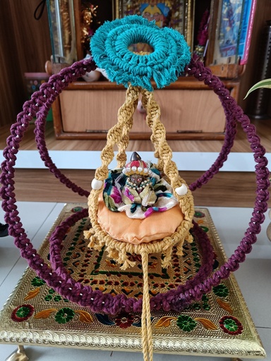 Saanvi Creations' Mini Macrame Swing: Kanha's Cozy Cradle | Macrame Swing 