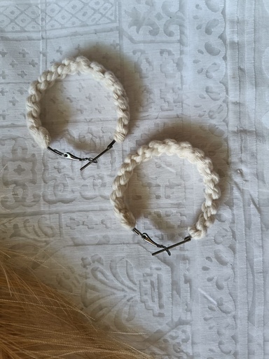 Saanvi Creation's Hoop Macrame Earrings | Boho Earrings | Macrame Earrings | White