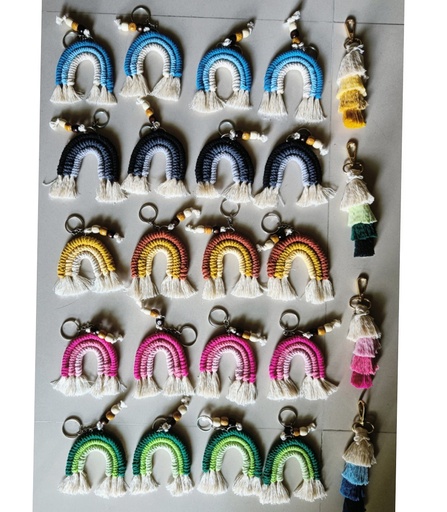 Saanvi Creation: Unlock the Rainbow - Handcrafted Macrame Keychains for a Pop of Color | Macrame Keychains | Multi Color