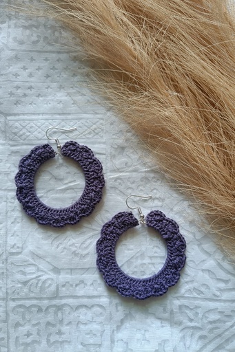 Saanvi Creation's Hoop Crochet Earrings | Boho Earrings | Crochet Earrings | Lilac