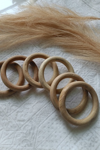 Saanvi Creation: Textured Touches - Wooden Beads for Boho Wall Art | Wooden Rings | Bag Accessory | Macrame Craft | Macrame Accessories