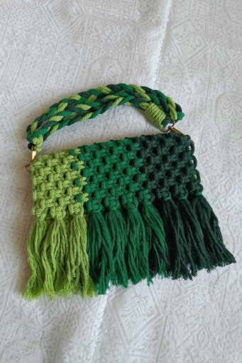  Saanvi Creations' Green Dream Macrame Bag: Multicolored Macrame Sling Bag | Macrame Sling Bag | Macrame Bag | Macrame Hand Bag | Sling Bag | Multi Green Color