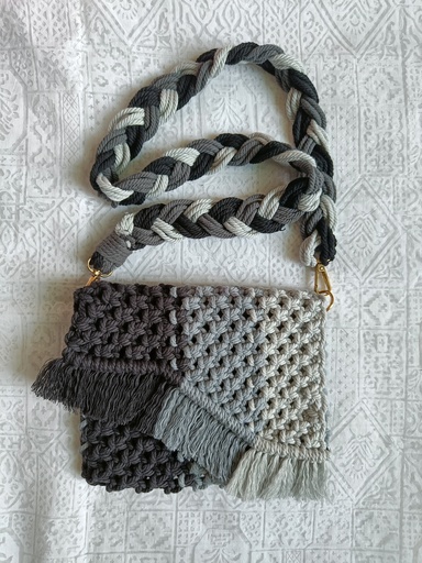 Saanvi Creations' Black Dream Macrame Bag: Multicolored Macrame Sling Bag | Macrame Sling Bag | Macrame Bag | Macrame Hand Bag | Sling Bag | Multi Black Color