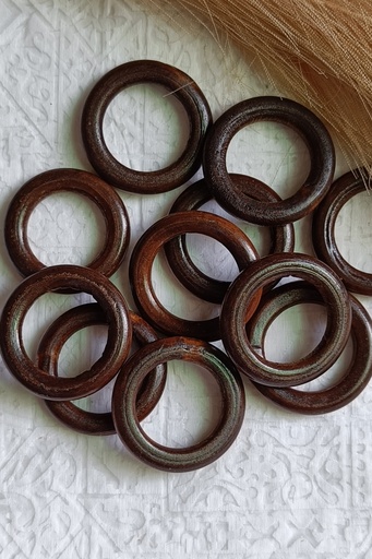  Saanvi Creation: Nature's Embrace - Polished Wood Rings for Hanging Greenery | Polished Wooden Ring |Plant Hanger  Rings | Charm - 5 Cm | Macrame Craft |  Macrame Accessories