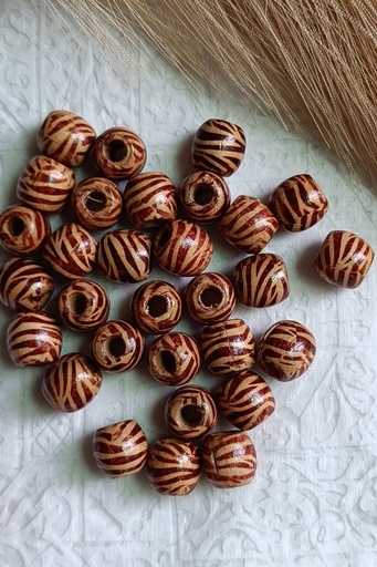 Saanvi Creation: Earthy Delights - Printed Light Brown Wooden Beads! | Light Brown Wooden Beads Printed | Wooden Beads | Macrame Craft | Macrame Accessories