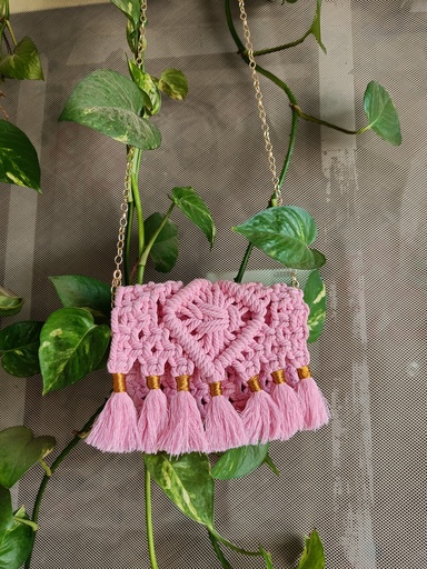Saanvi Creation: Macrame Mini Bag | Macrame Mini Sling bag | Macrame Baby Bag | Macrame Mini Hand Bag | Baby Pink