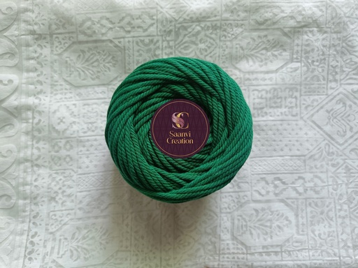 Paradise Green 4MM Macrame Cord | 4 PLY Twisted Cotton Cord | 100% Natural Cotton Macrame Rope | Macrame Handmade Plant Hanger | Macrame Wall Hanging | Macrame Craft Making | Macrame Cord | Macrame Thread