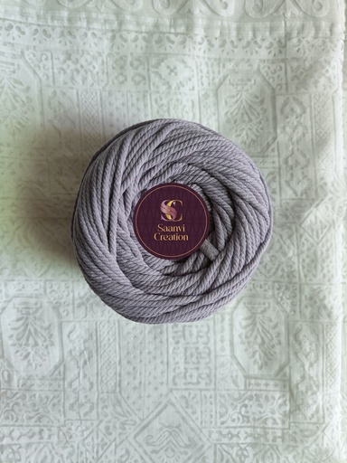 Lilac 4MM Macrame Cord | 4 PLY Twisted Cotton Cord | 100% Natural Cotton Macrame Rope | Macrame Handmade Plant Hanger | Macrame Wall Hanging | Macrame Craft Making | Macrame Cord | Macrame Thread