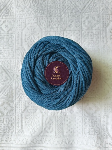 Indigo Blue 4MM Macrame Cord | 4 PLY Twisted Cotton Cord | 100% Natural Cotton Macrame Rope | Macrame Handmade Plant Hanger | Macrame Wall Hanging | Macrame Craft Making | Macrame Cord | Macrame Thread