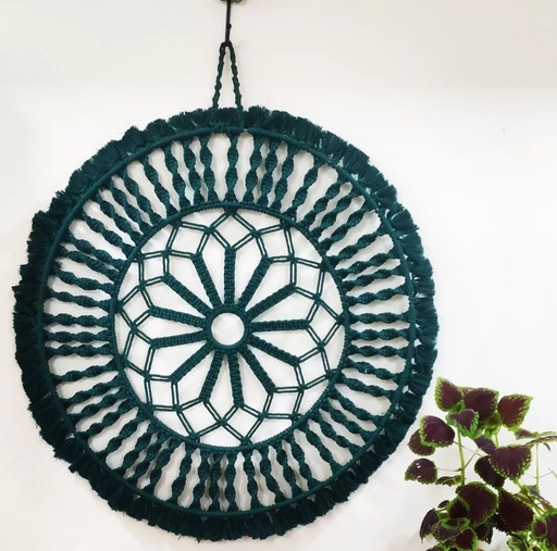 Macrame Dream Catcher: Catch Peaceful Nights | Macrame Wall Hanging Decor | Boho Wall Décor | Handmade Wall Hanger | Wall Hanging For Living Room & Bed Room | Circle Wall Décor Beige